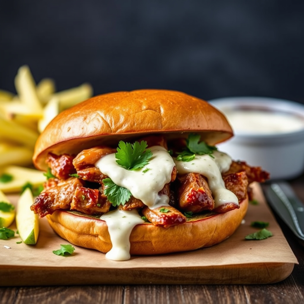 Pork Adobo-sandwich med salvie-aioli