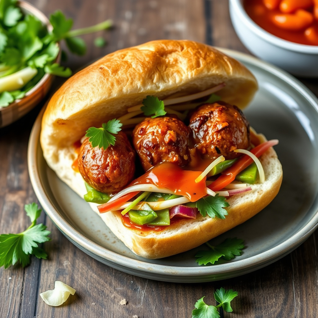 Pork Meatball Banh Mi
