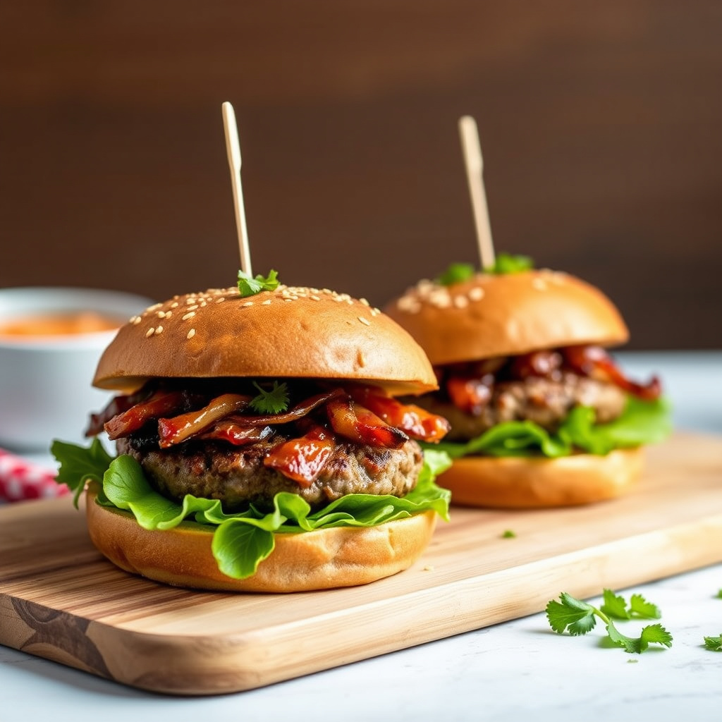 Porkeburgere med baconmarmelade