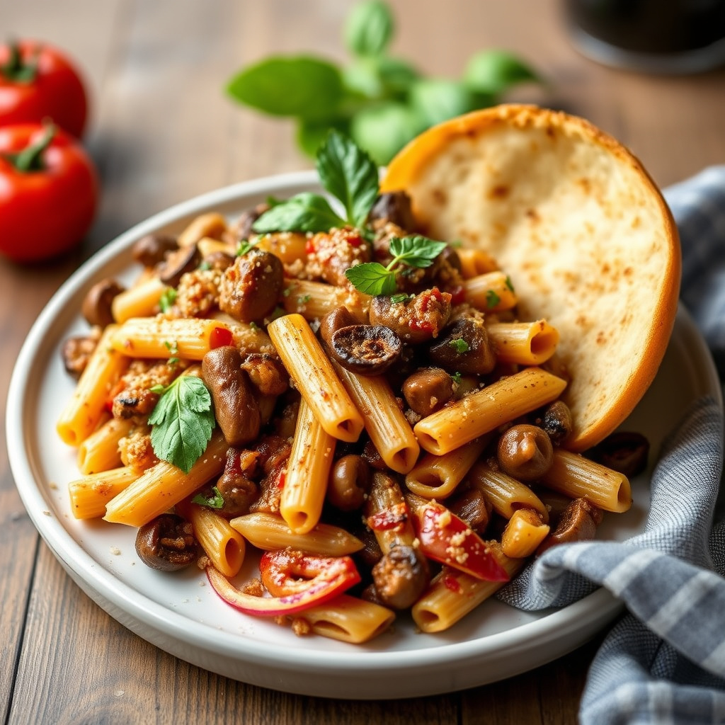 Portobello Penne Pasta-grateng