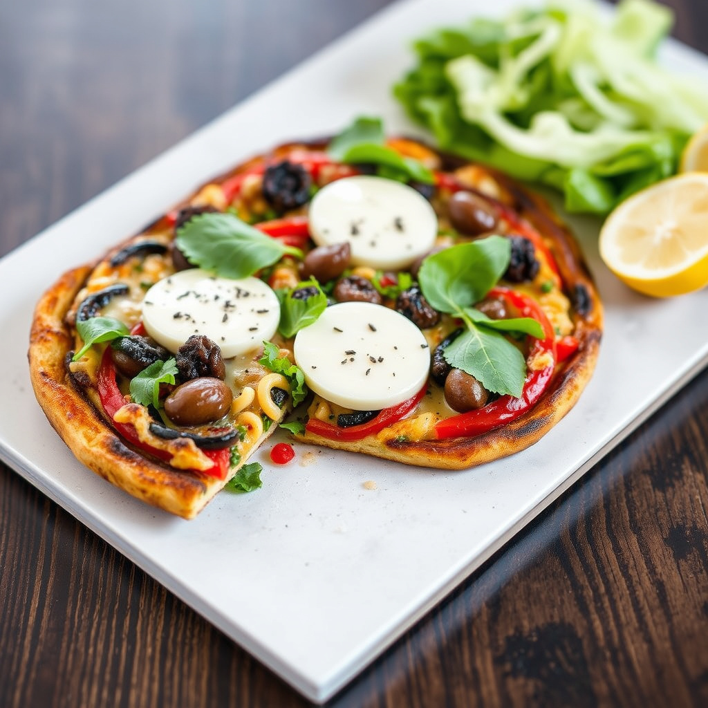 Portobello "Pizza" Niçoise med tunfisk og grønnsaker