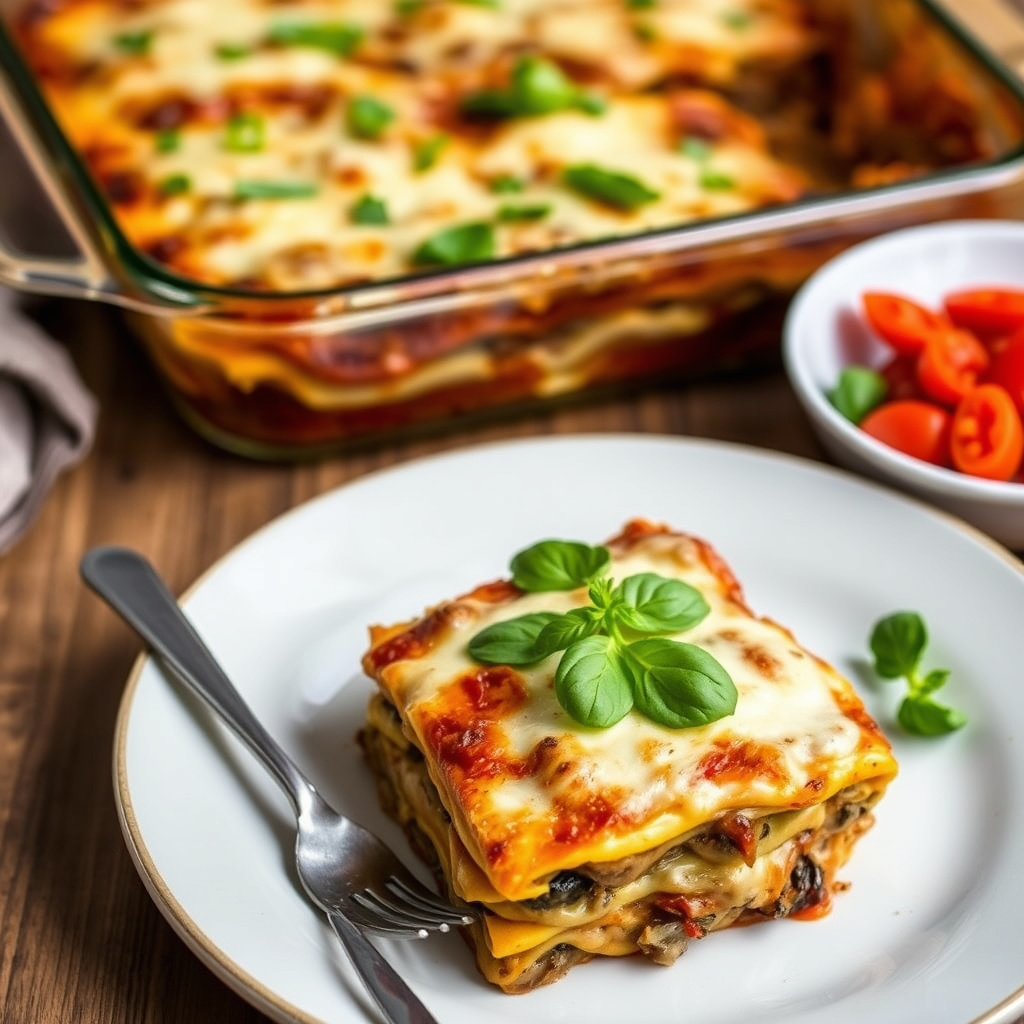 Portobellolasagne med sopp