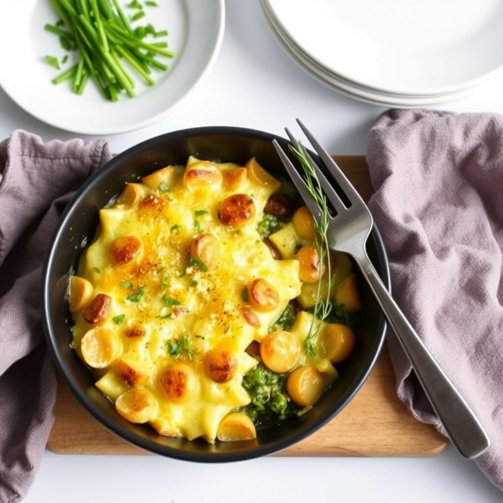 Potet- og fennikelgrateng