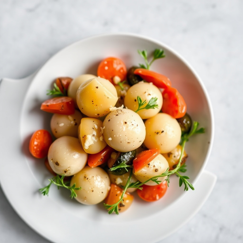 Potetgnocchi med grønnsakspæler