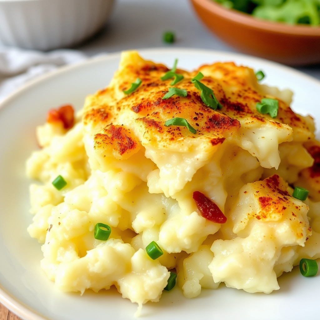 Potetgrateng med mashed potatoes