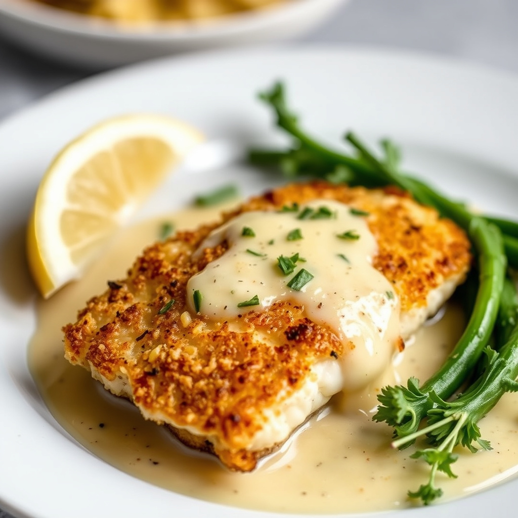 Potetpanert snapper i beurre blanc-saus