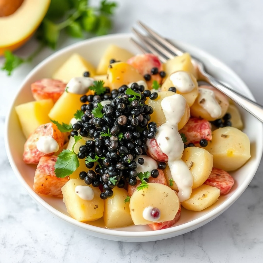 Potetsalat med kremet kaviardressing
