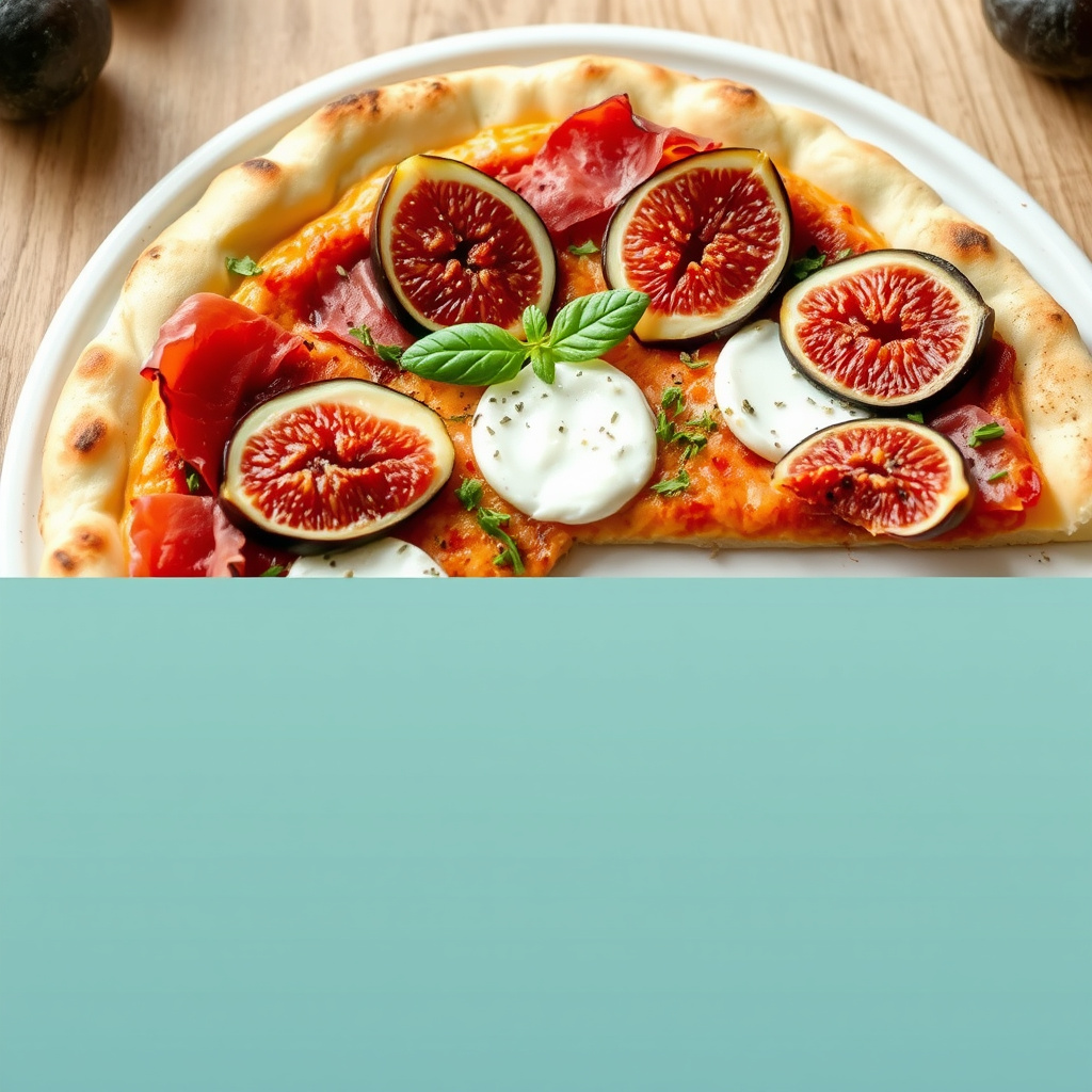Prosciutto-, mozzarella- og fikenpizza