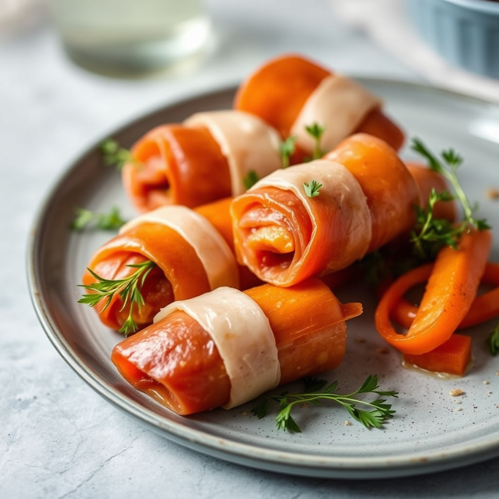 Prosciutto- og gulrotbundter