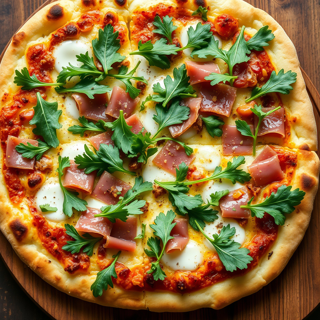 Prosciutto- og ruccolapizza