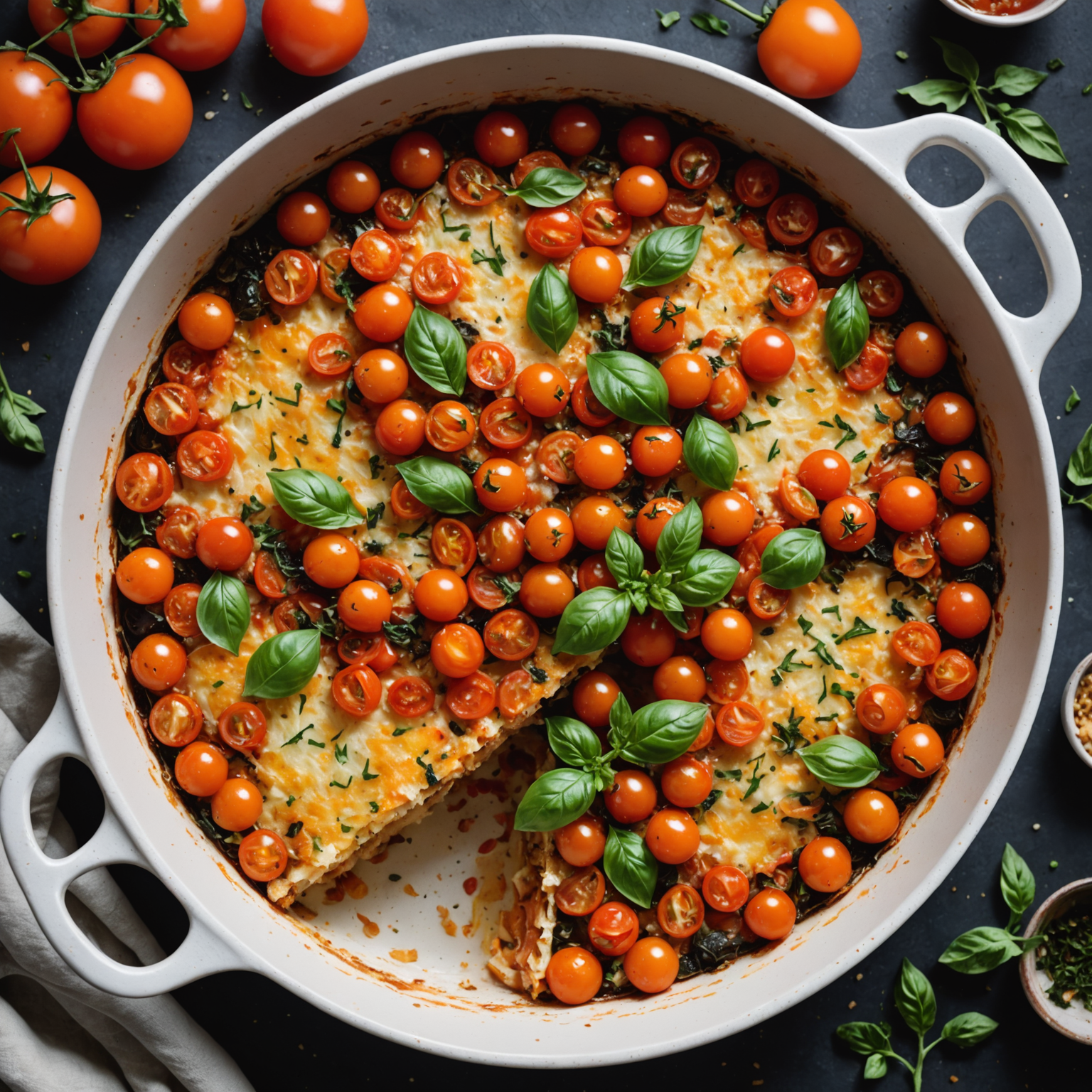 Provencalsk cherrytomatgrateng
