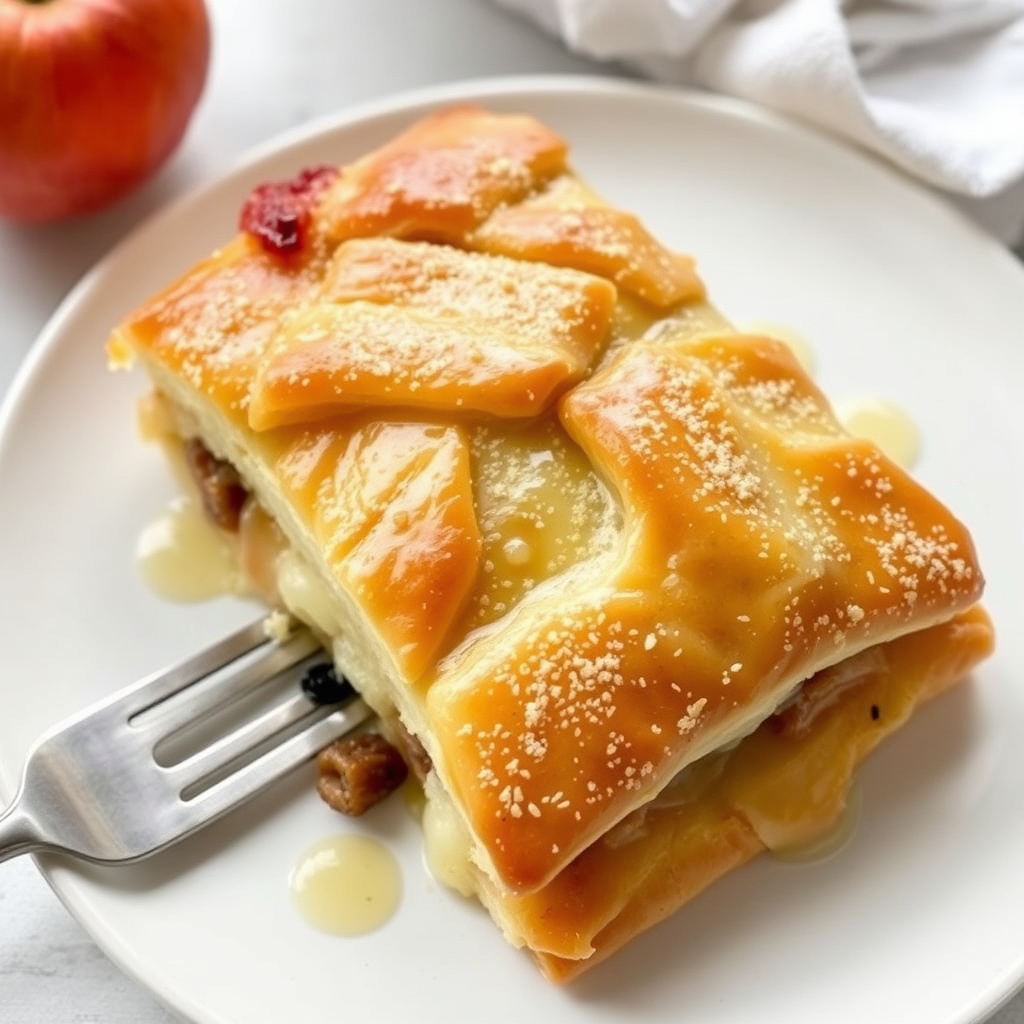 Puff pastry med eple og rosinstrudel