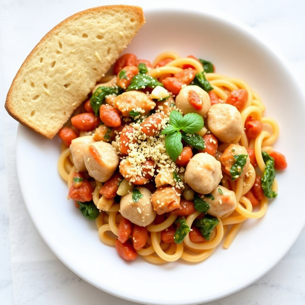 Puttanesca med tunfisk, polpette og penne
