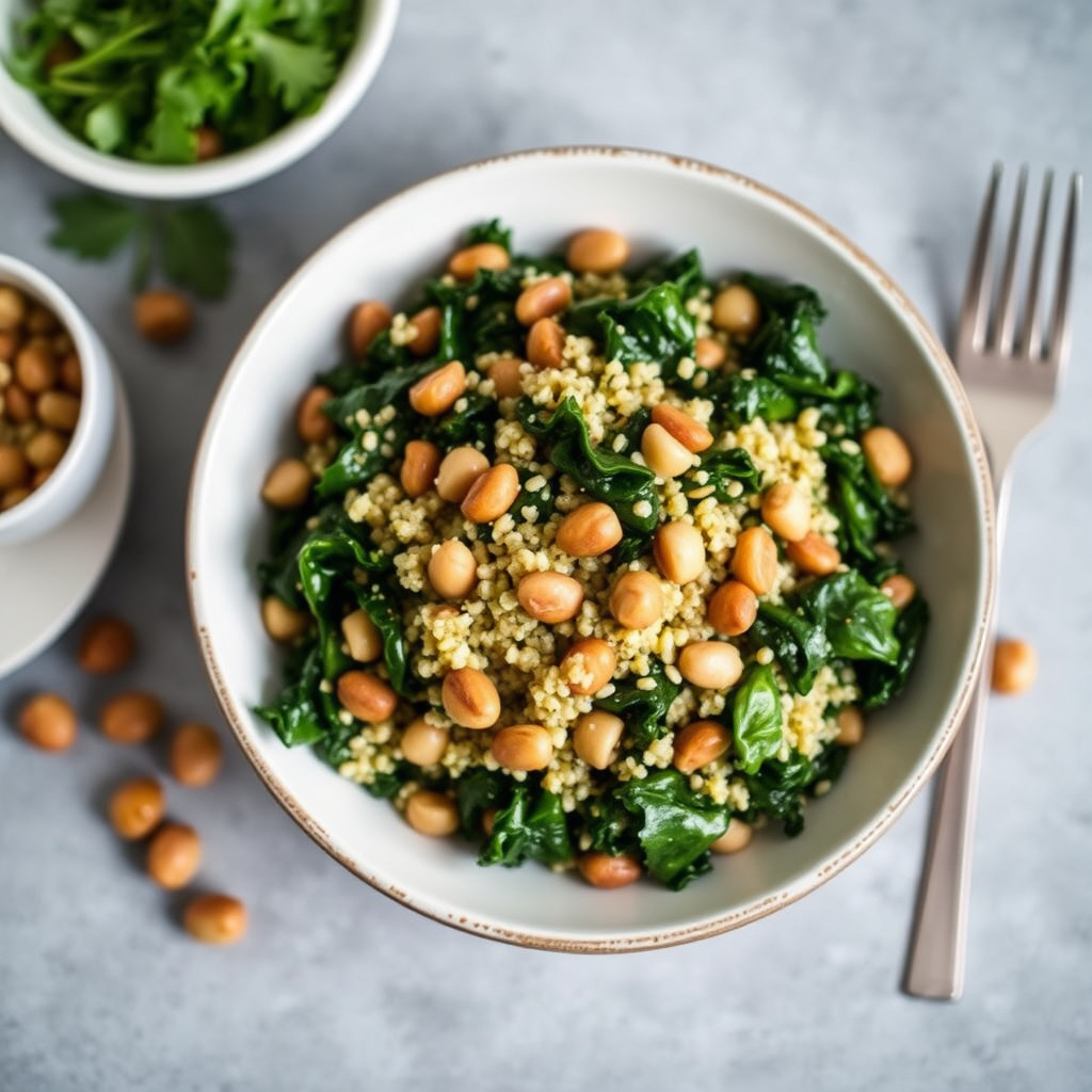 Quinoa og brasedkål med ristet hasselnøtt