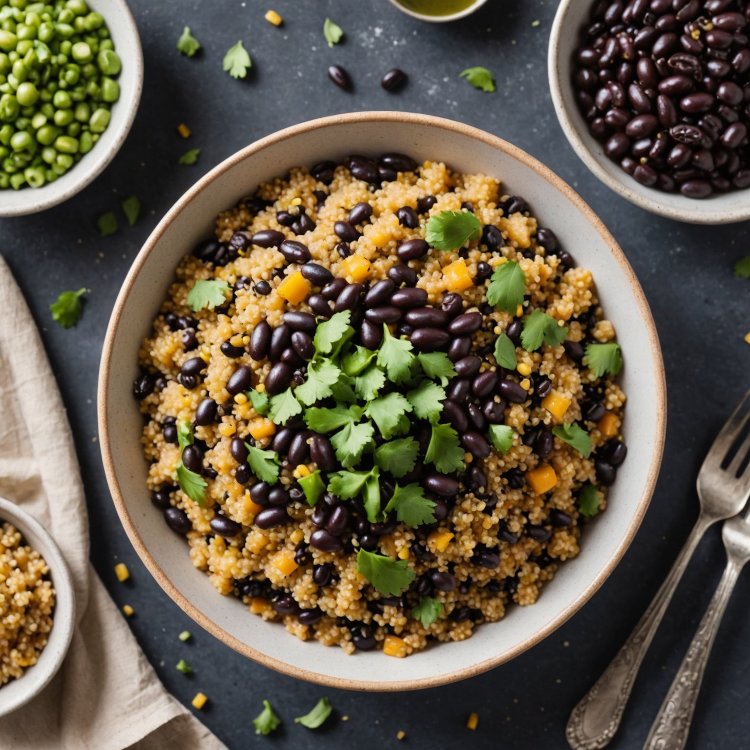 Quinoa og svarte bønner