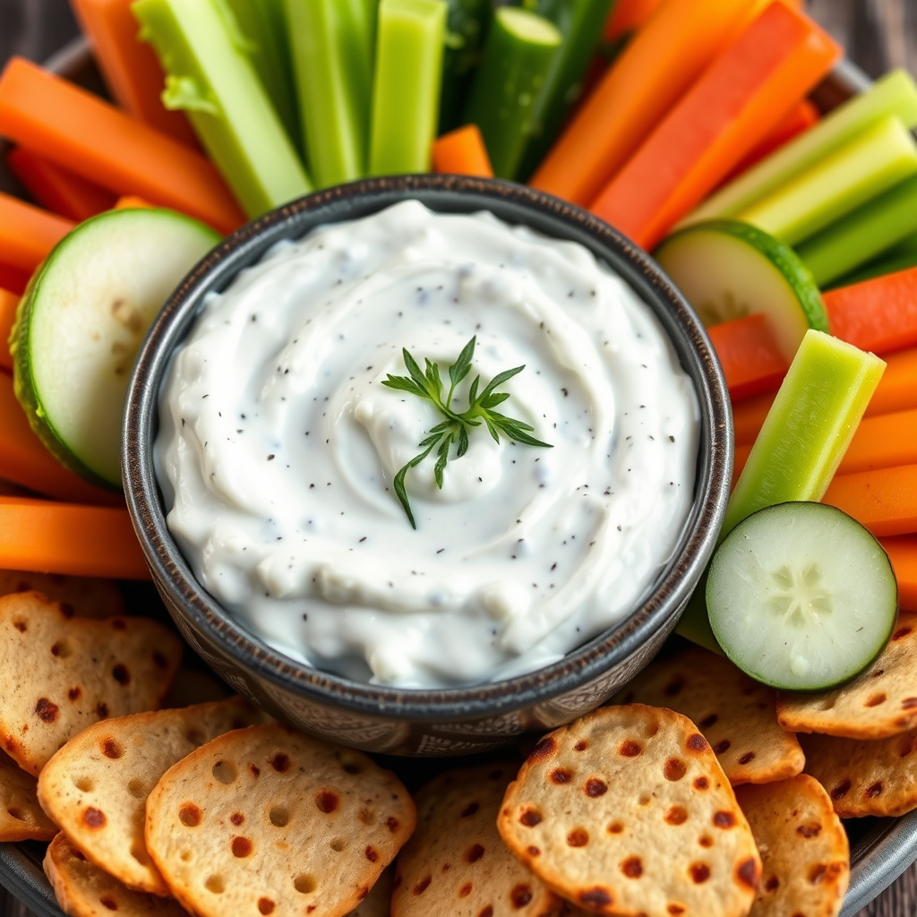 Ranch-dip med grønnsaker