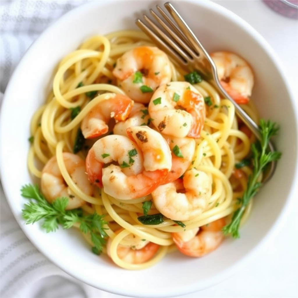 Rask og enkel scampi med hvitløk og sitron