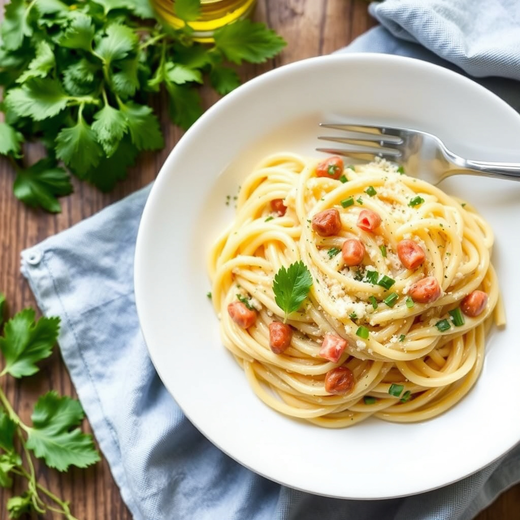 Rask og kremet pasta carbonara