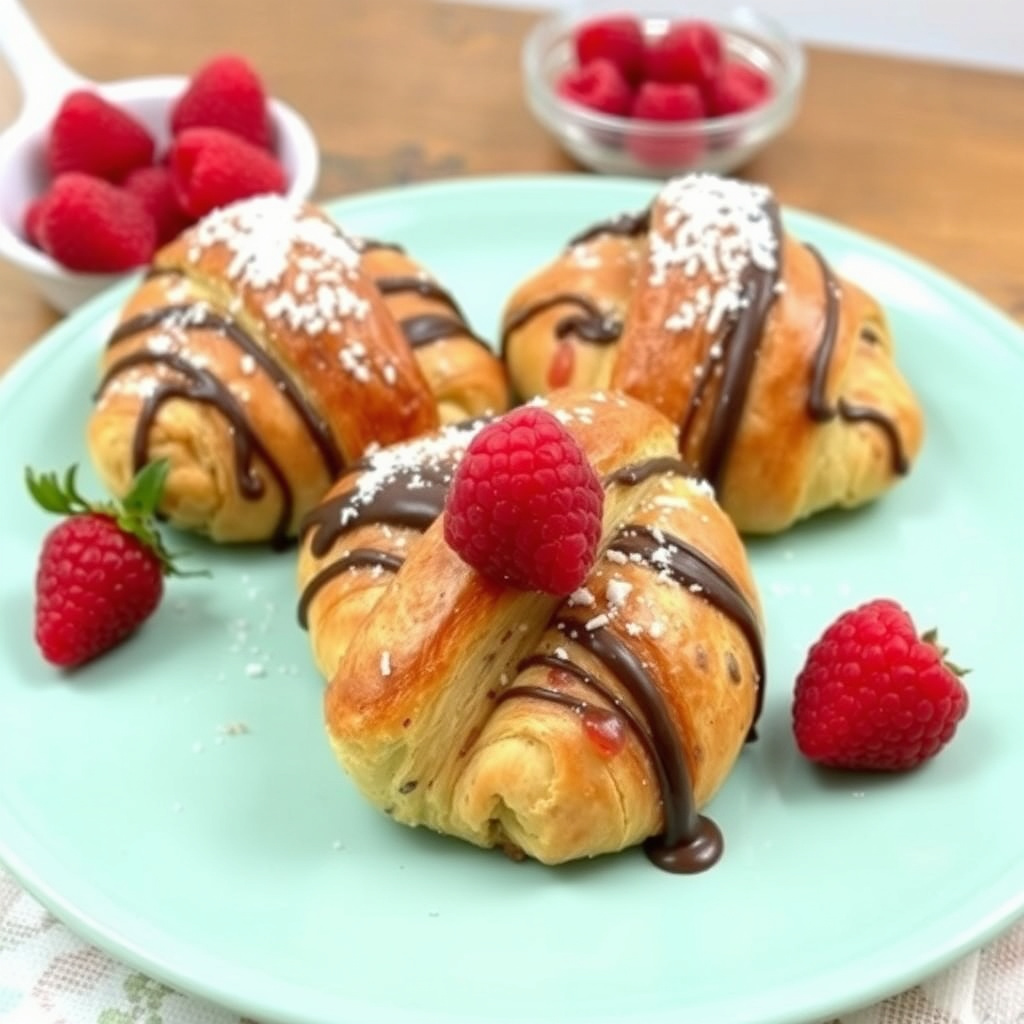 Raspberry Pain au Chocolat (Bringebær- og sjokoladekrøsser)
