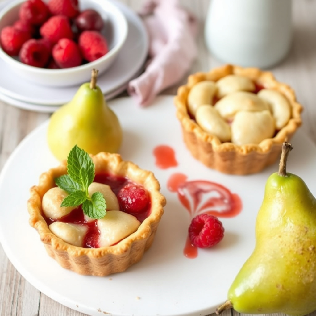 Raspberry-, rabarbra- og pærepiker