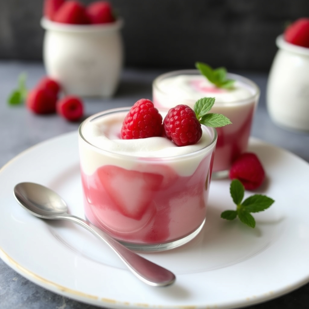 Raspberry Rose Pudding med krem