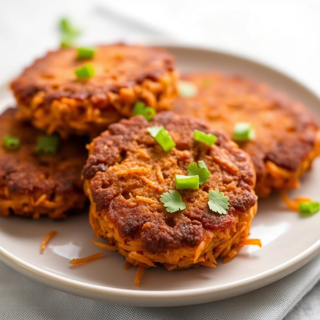 Raspet søtpotet- og gulrotfritters (Ukoy)