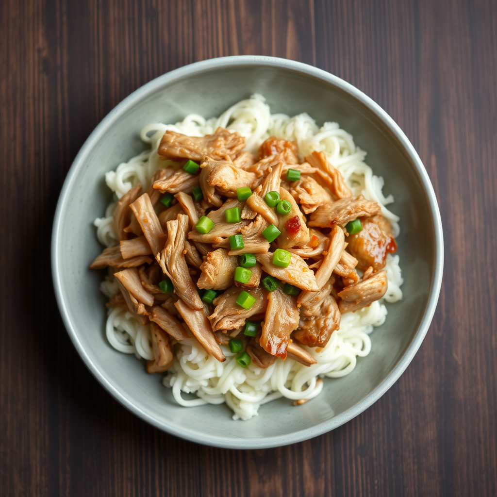 Raspet svinekjøtt med hvitløksaus