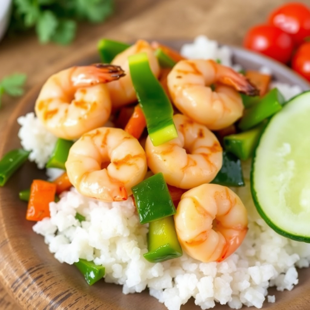 Reke- og grønnsaksw stir-fry