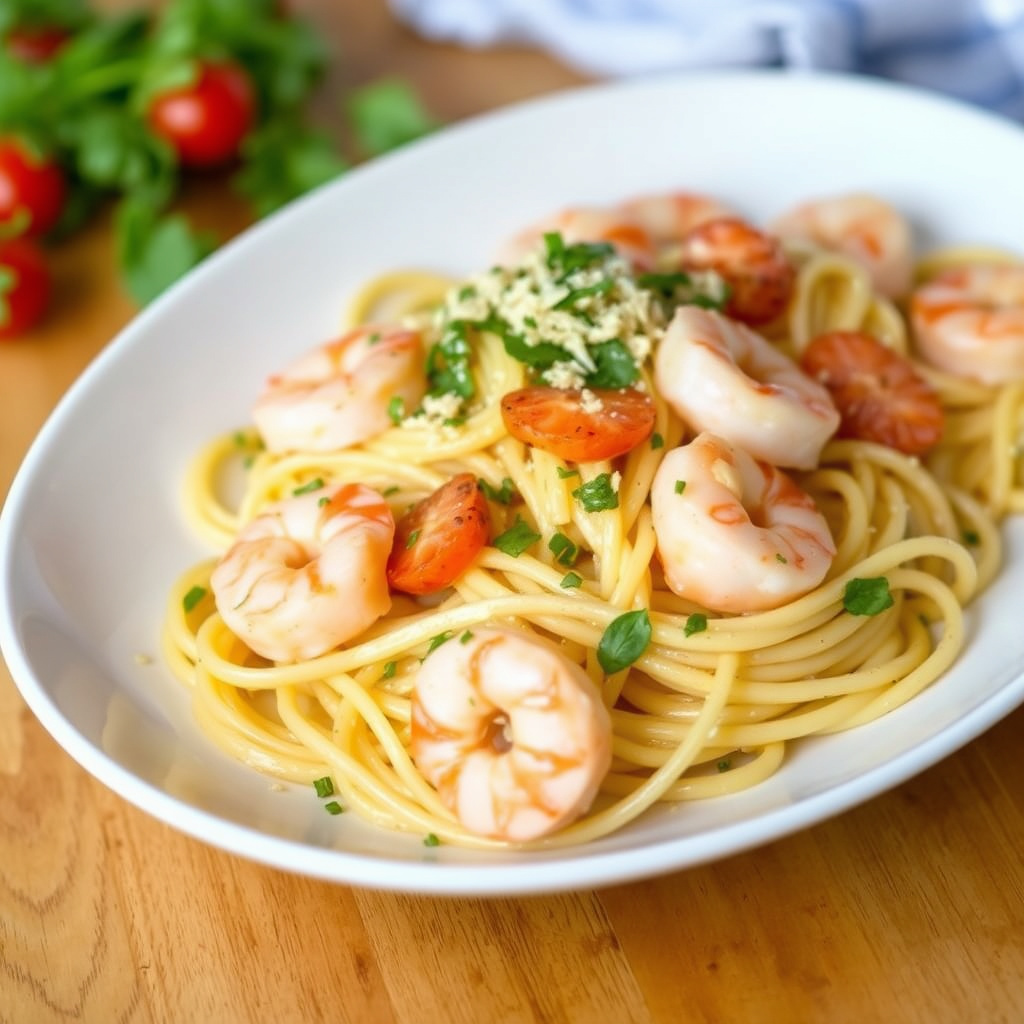 Reke- og scampi-pasta
