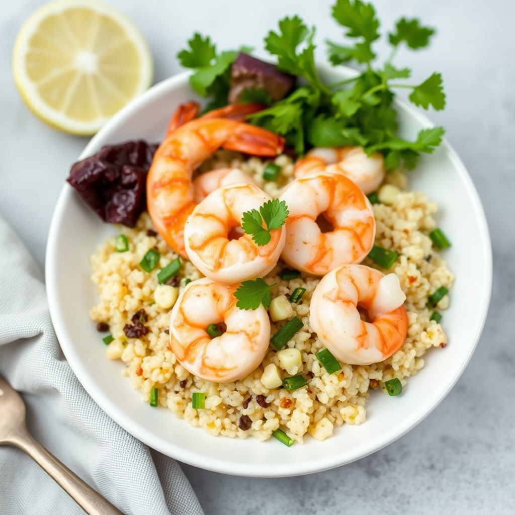 Reker og quinoa