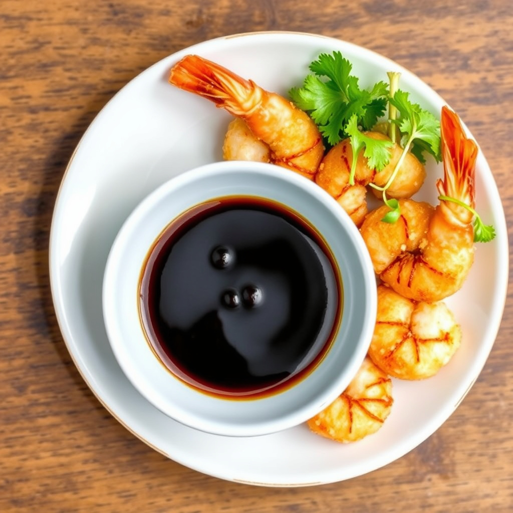 Reker tempura med soyasake-dippsaus