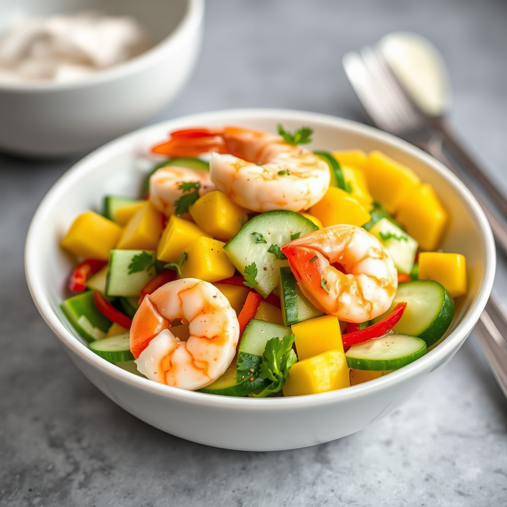 Rekesalat med agurk og mango