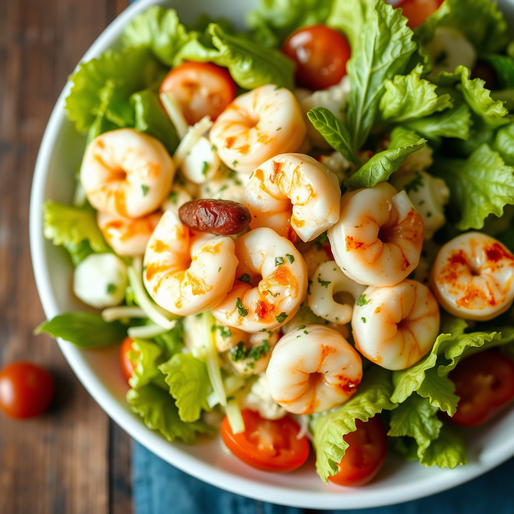 Rekesalat med Caesar-dressing