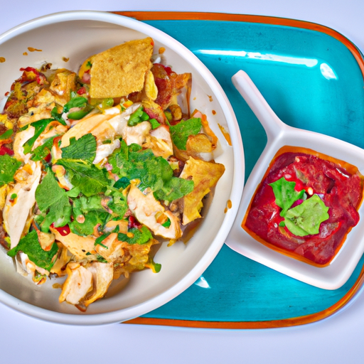 Restaurantstil kyllingnachos