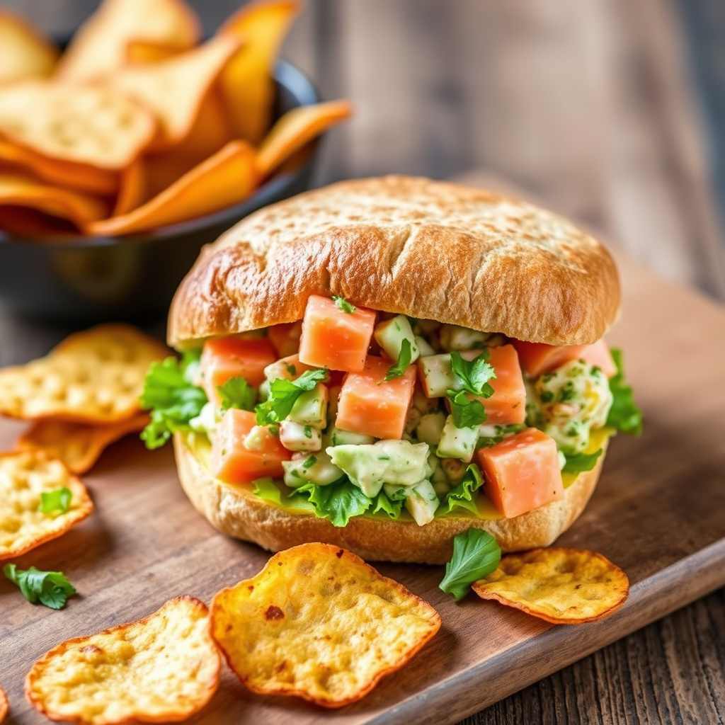 Restemat: Wasabi-laksalat-sandwich med tarochips