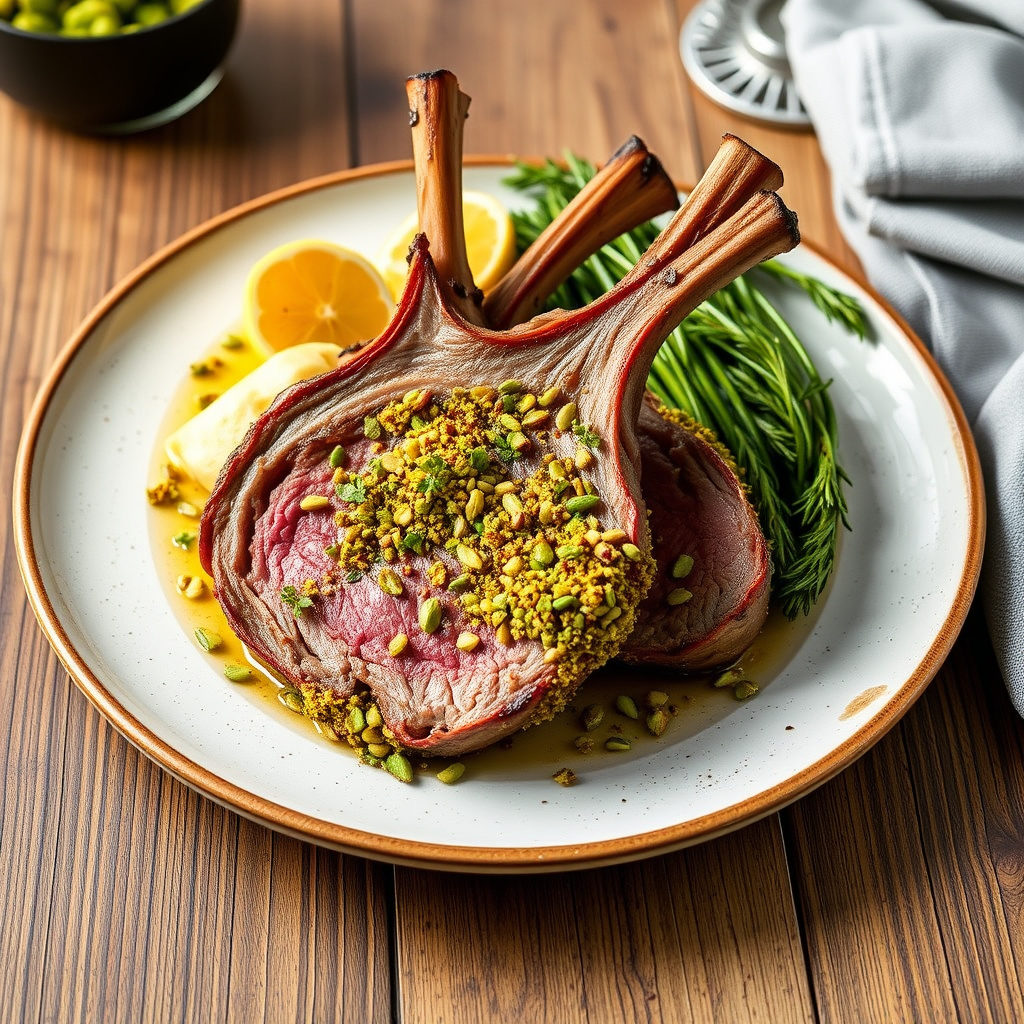 Ribbe av lam med pistachio-kruste