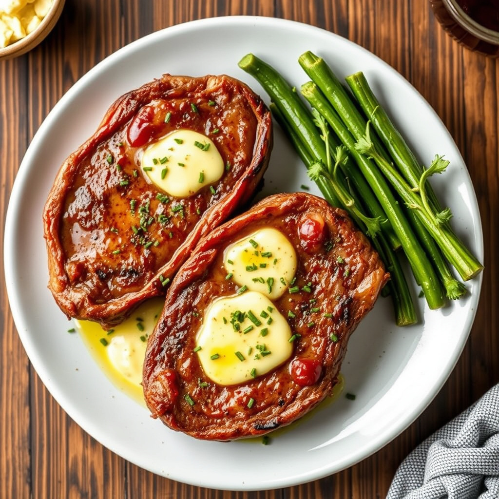 Ribeye-biffer med cowboysmør