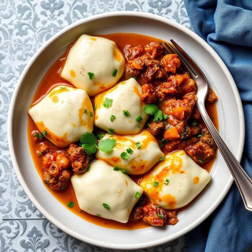 Ricotta Gnudi med oksehaleragu