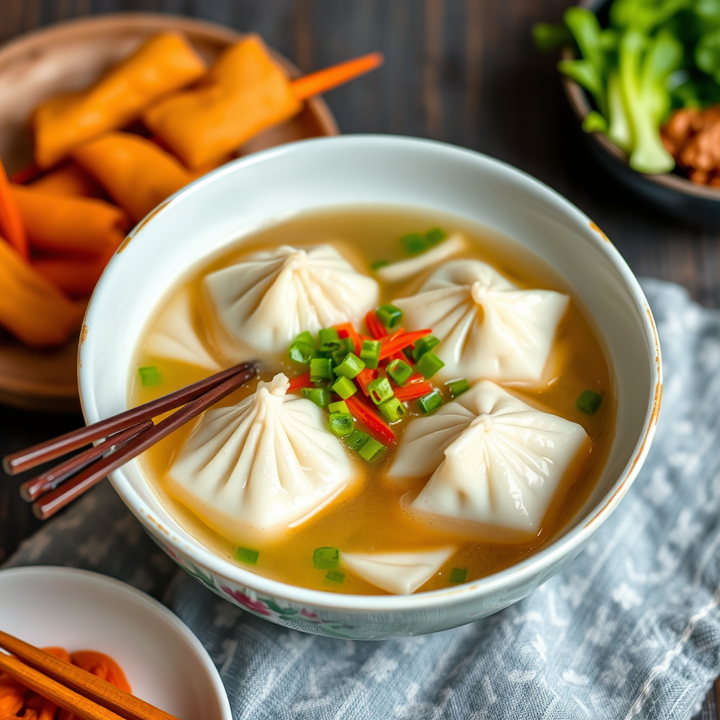 Risengrynsuppe med wontons (Duk Kook)