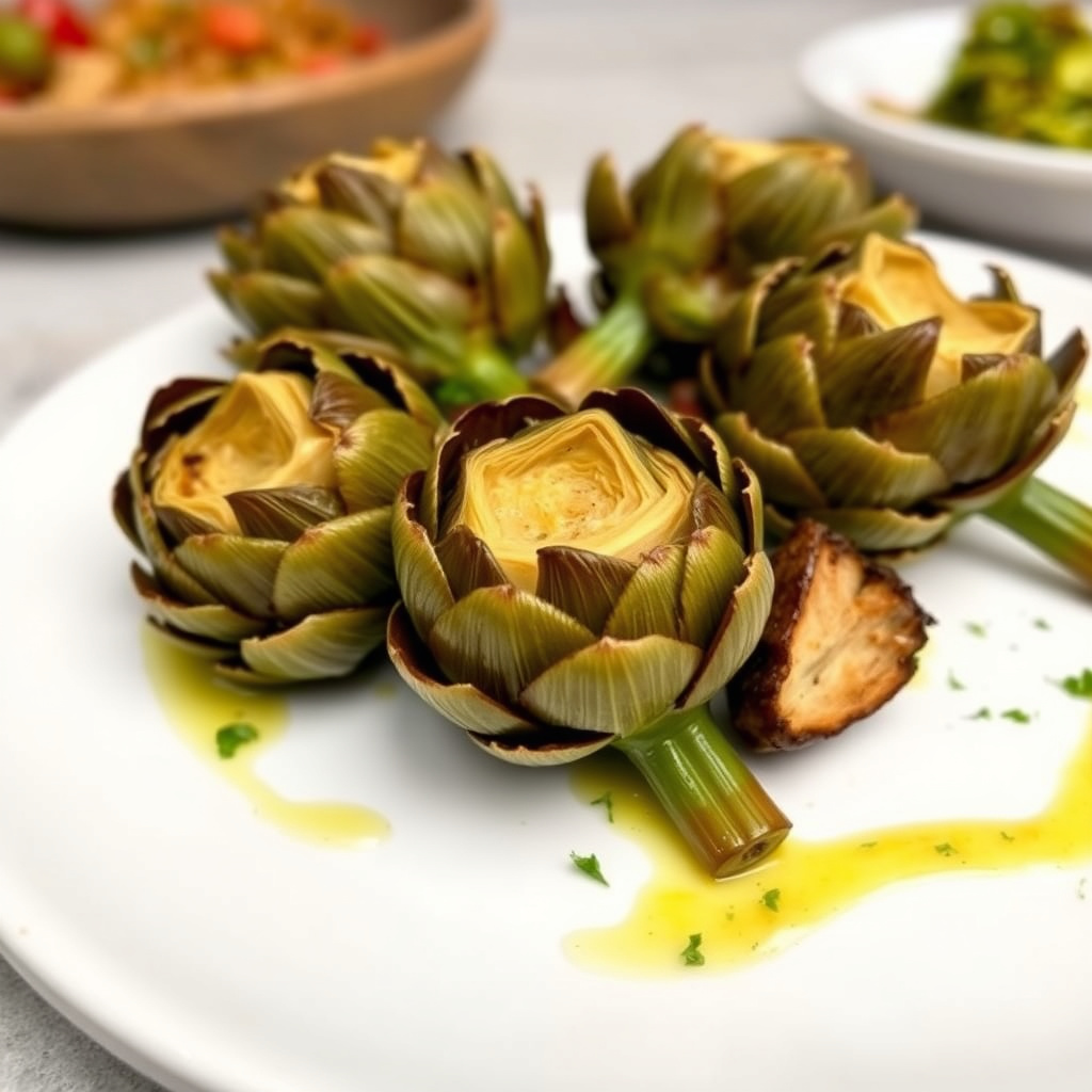 Ristede baby-artisjokker med parmesan