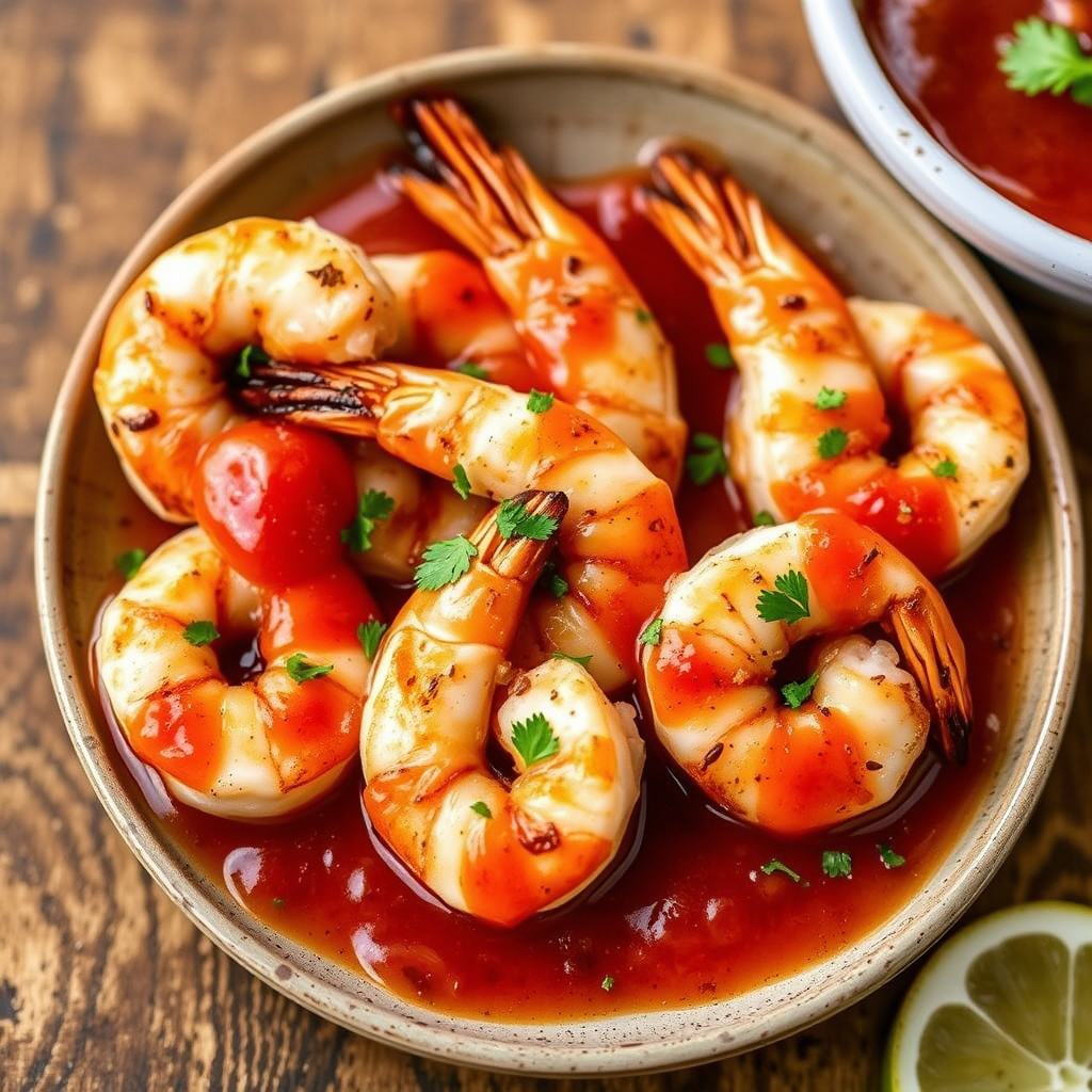 Røstet reker med hjemmelaget cocktail-saus | Oppskrift | Nummeruke.no