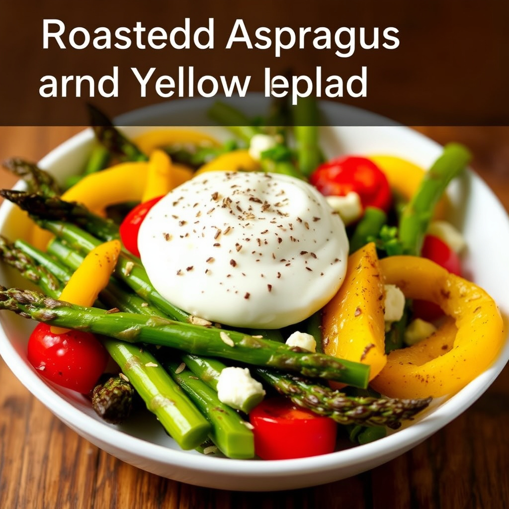 Ristet asparges- og gulpepper-salat