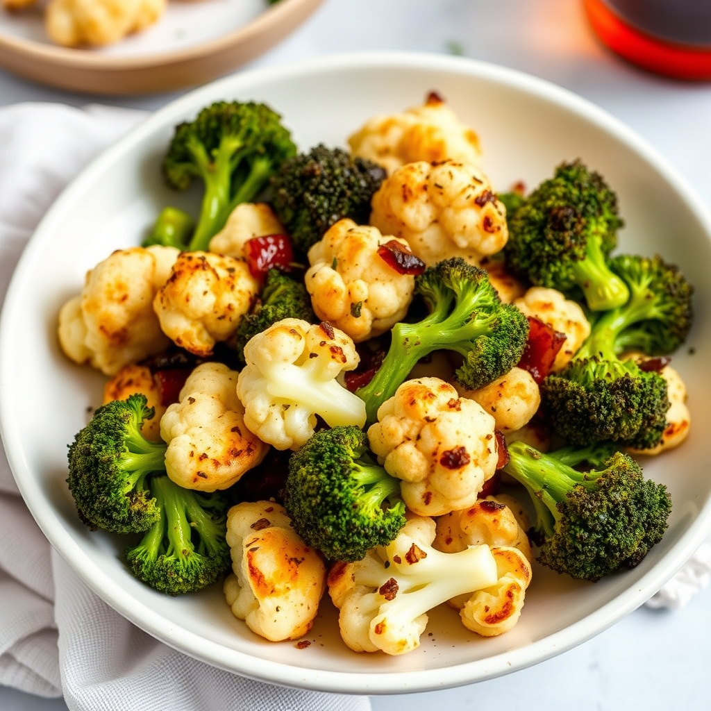 Ristet blomkål og brokkoli