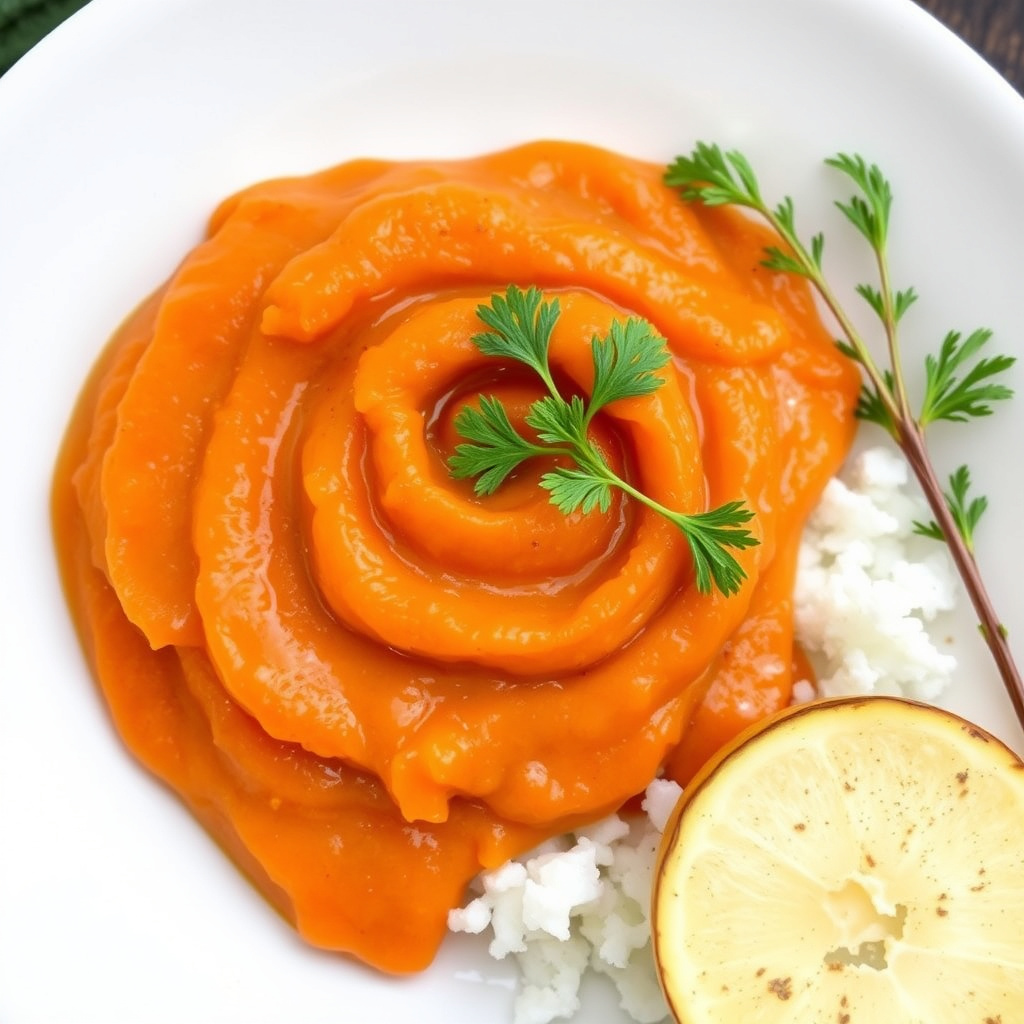 Ristet gulrotsaus med sitron