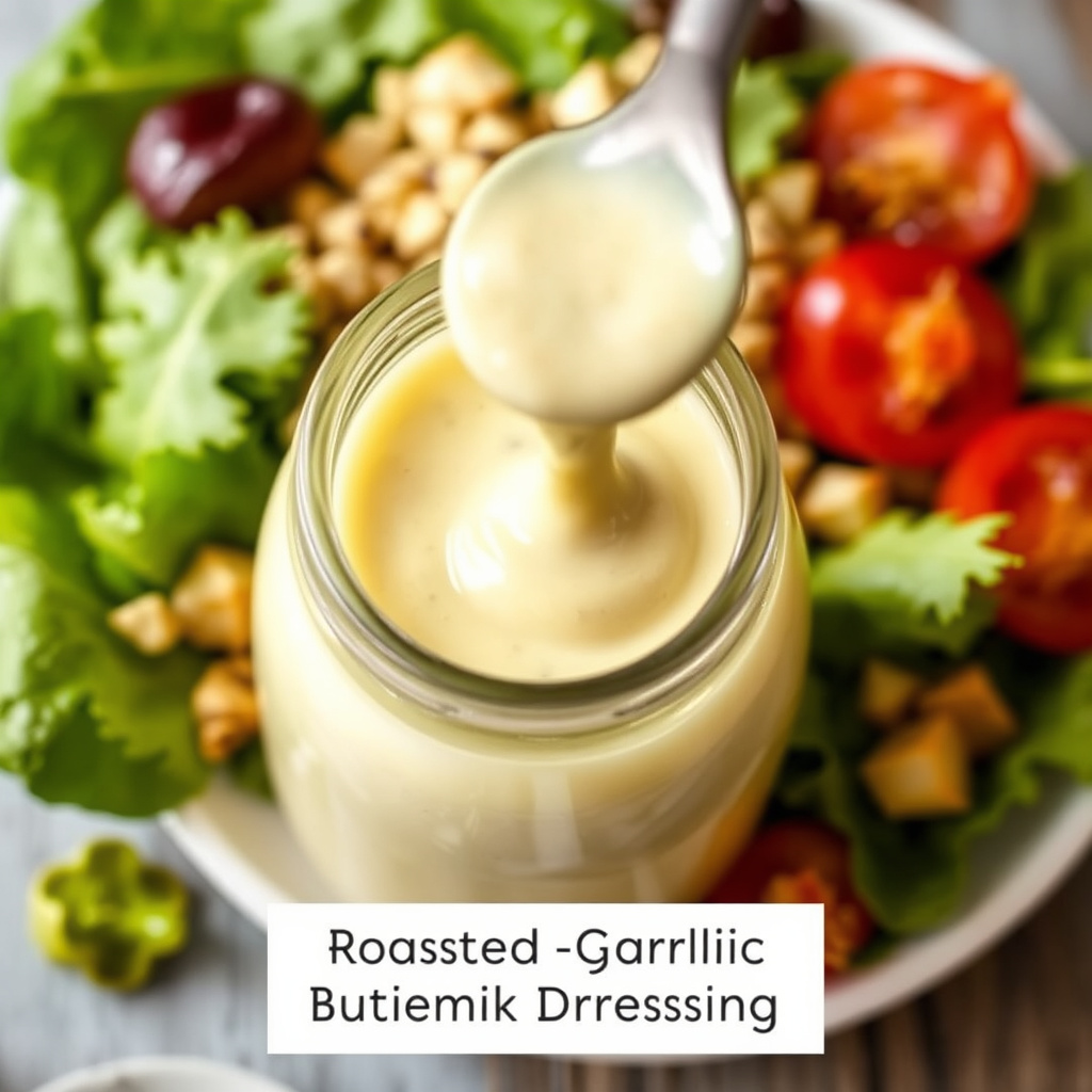 Dressing med bakt hvitløk og kulturmelk