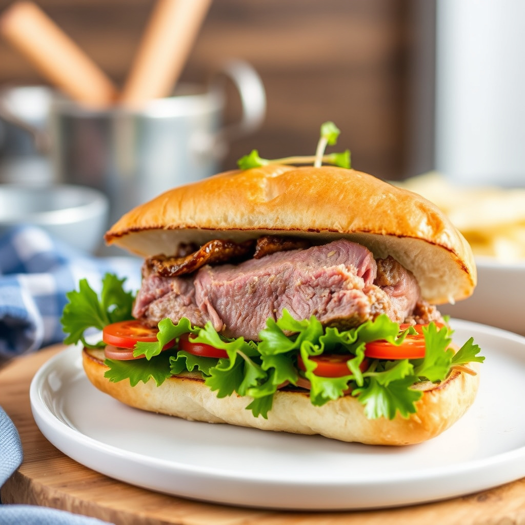 Ristet lammelår-sandwich