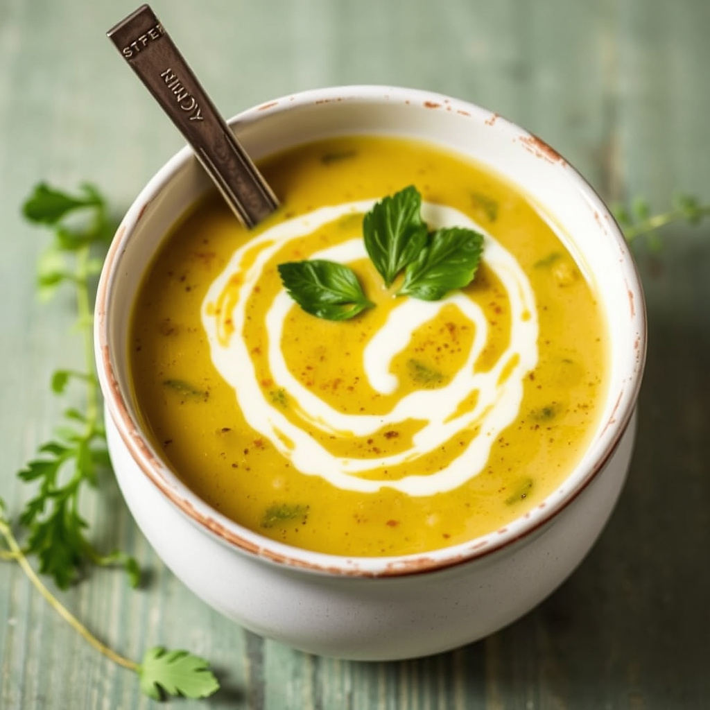 Ristet poblano- og kremsuppe