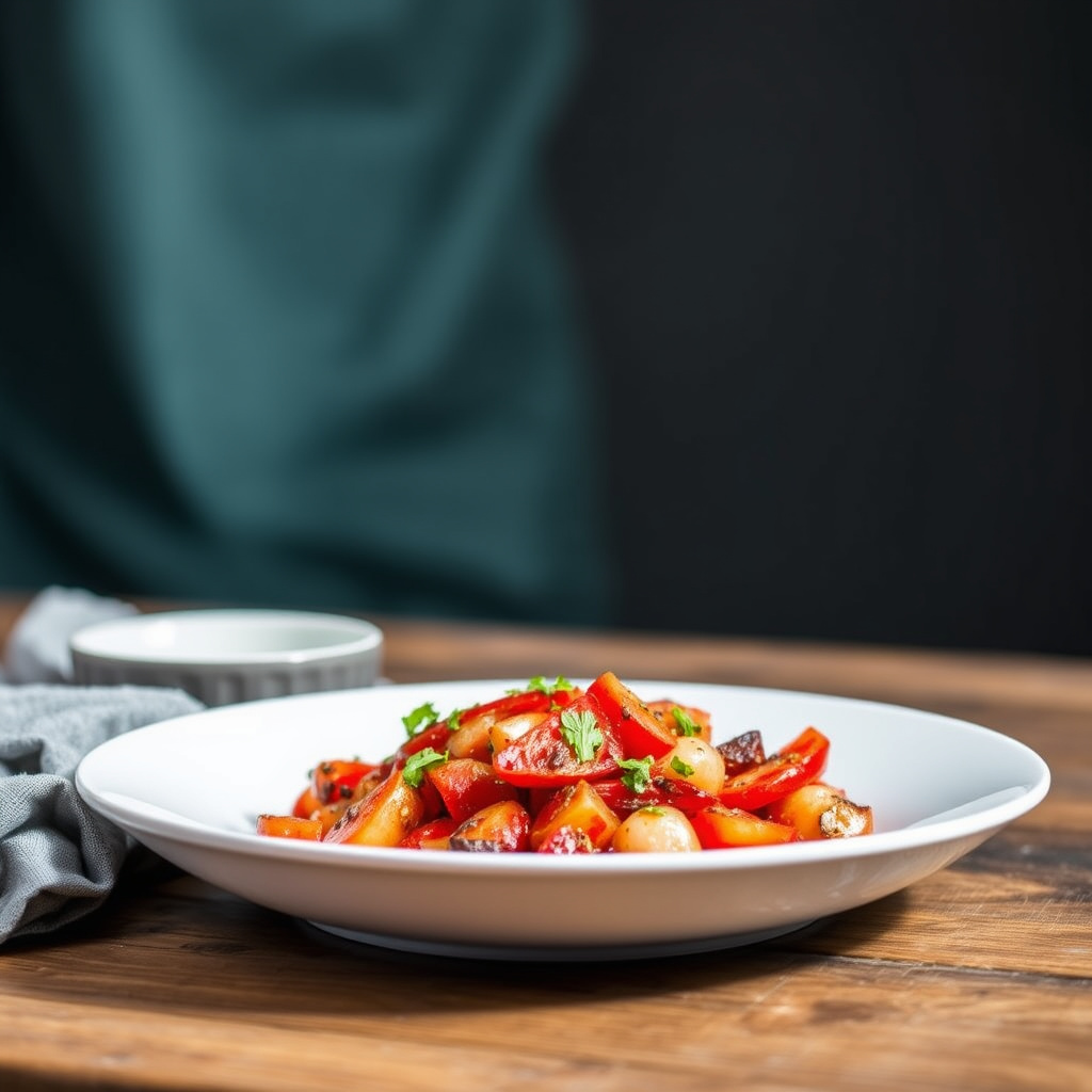 Ristet rød peppersalat med harissa