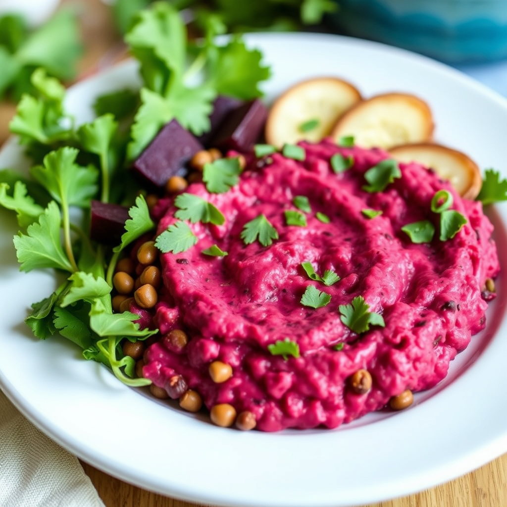 Ristet rødbete- og linse-dip