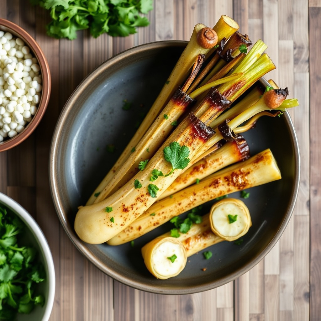 Ristet sellerirot med spisskummen og persille